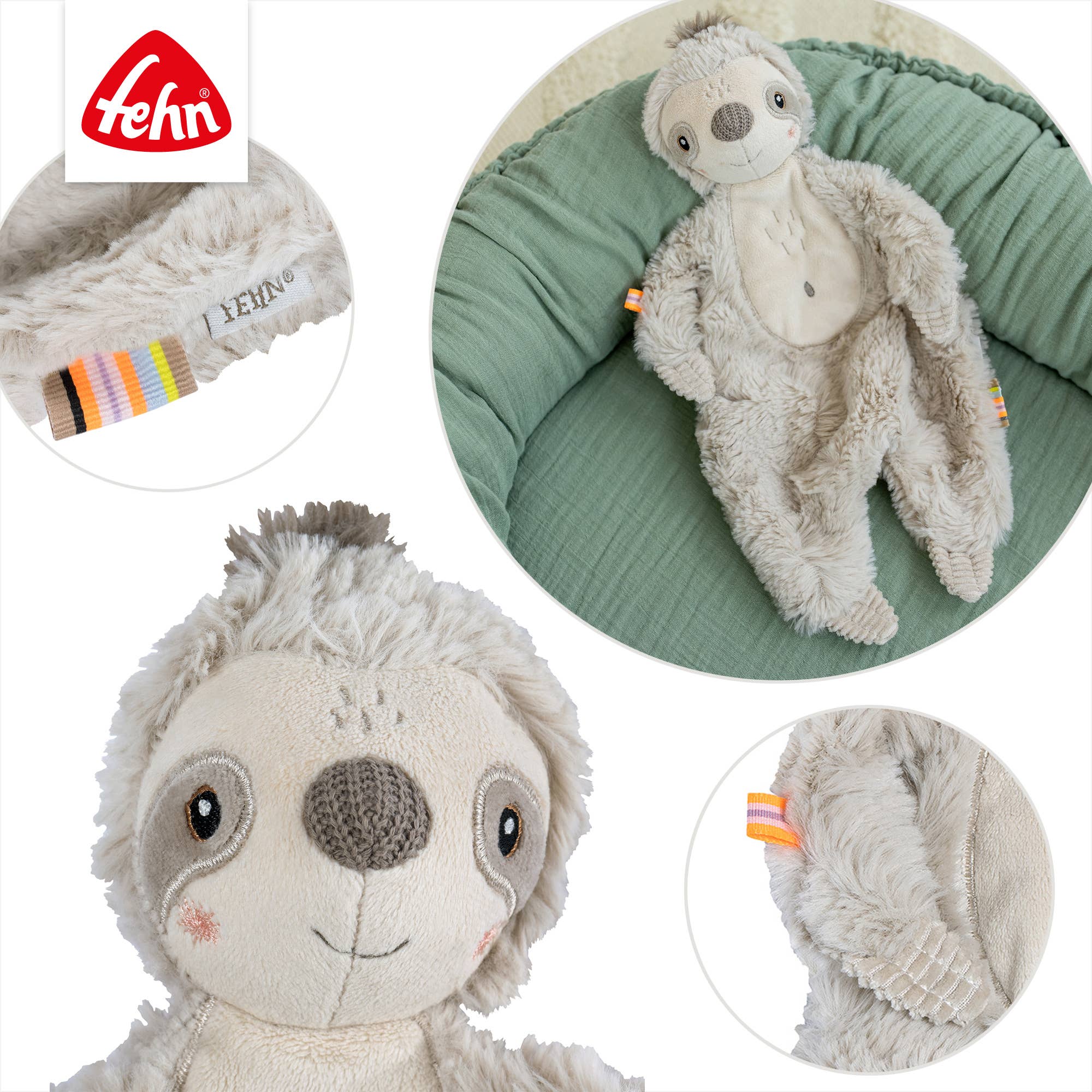 Fehn - Vente Couverture douillette – bébé - Doudou paresseux - Peluche & aide au sommeil3