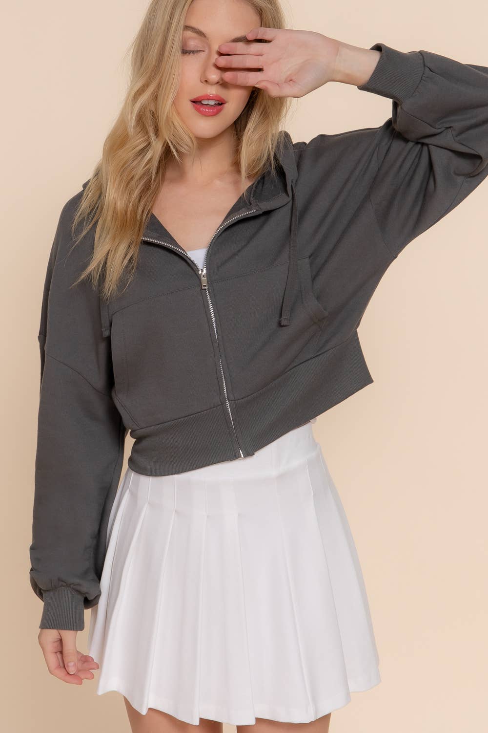 Active Basic | Active USA - Vente Sweat à capuche – femme - Veste à capuche zippée manches longues en French Terry39