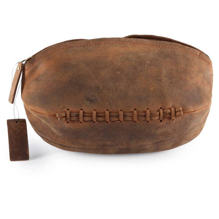 Hydestyle London - Wholesale Toiletry Bag - Men's - Venator Distressed Leather Rugby Ball Wash Bag