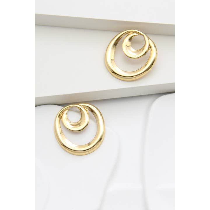 BELLISSIMA BIJOUX - Wholesale Dangle Earrings - Intertwined circle earrings in stainless steel4