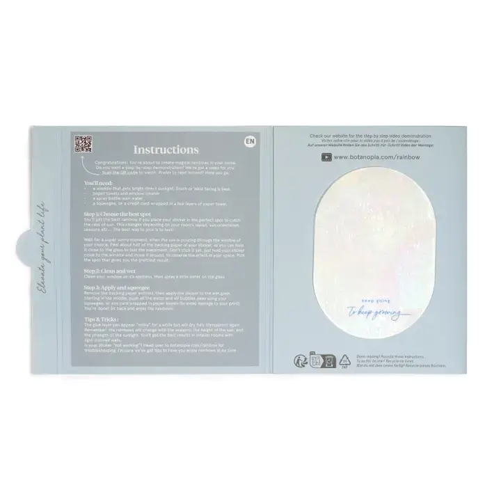 Botanopia USA - gifts , decor and cards for plant lovers - Wholesale Suncatcher - Rainbow maker sticker - Keep going to keep growing12