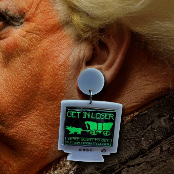 Oregon Trail Meme Dangle Earrings for wholesale by Mixtape Your Life