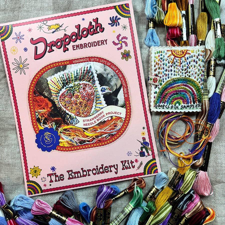 Dropcloth Samplers - Wholesale Embroidery/Cross Stitch Supplies - Strawberry Needlebook Wholesale KIT2
