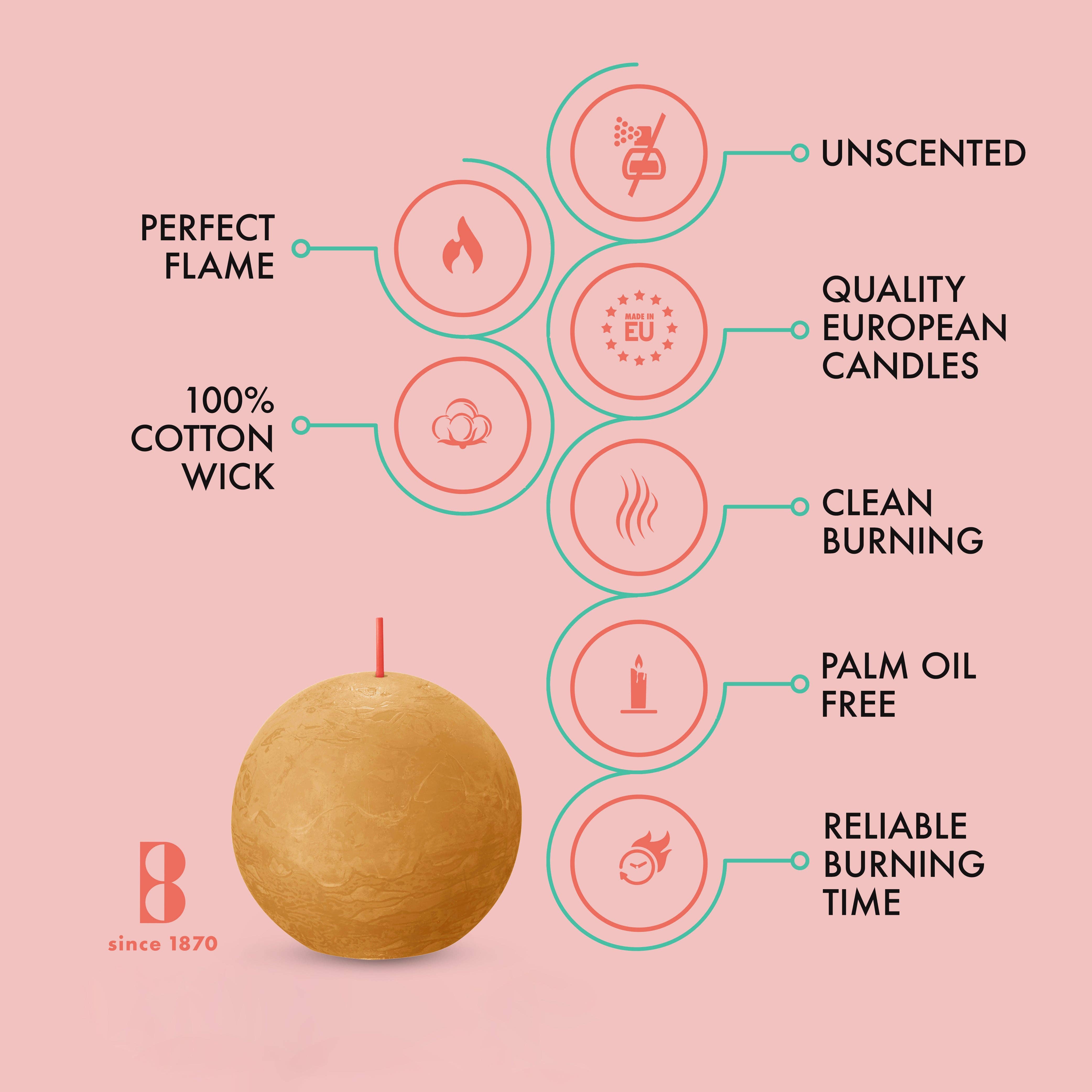 BOLSIUS – Velas de decoração por atacado – 6 Velas rústicas 3" - Inperfuted - Natural - Eco-Friendly - Cera Plant-Based - **Vendido Individualmente34