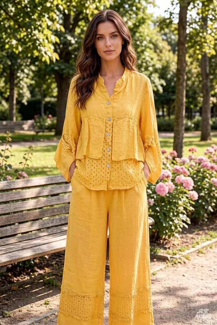 LÉA & LUC – wholesale Pants – Women's – 100% Linen Trousers REF. 3049043