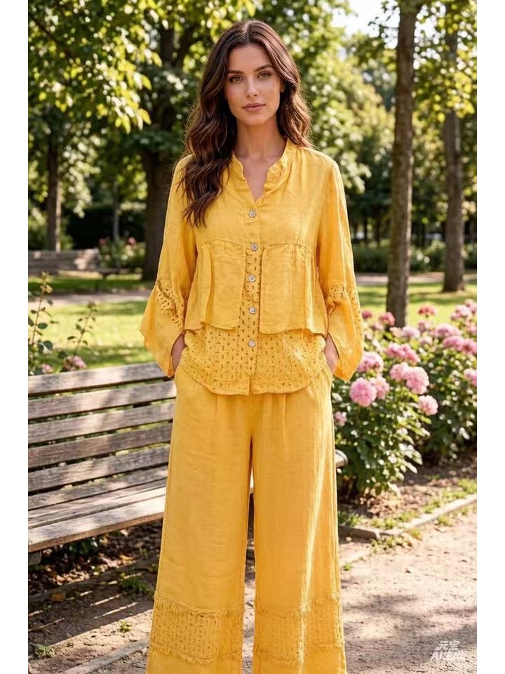 LÉA & LUC – wholesale Pants – Women's – 100% Linen Trousers REF. 3049043