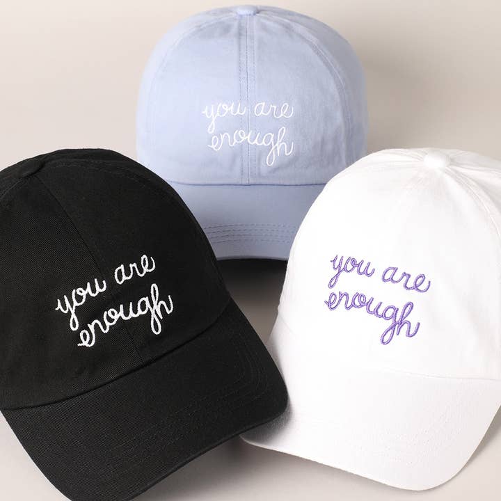 Fashion City - Wholesale Baseball Cap - Women's - You Are Enough Embroidered Letters Baseball Cap
