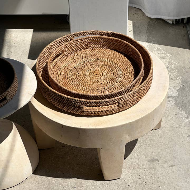 Office Objets - Wholesale Basket - Set of three handcrafted Indonesian wicker baskets in natural rattan (caramel)28