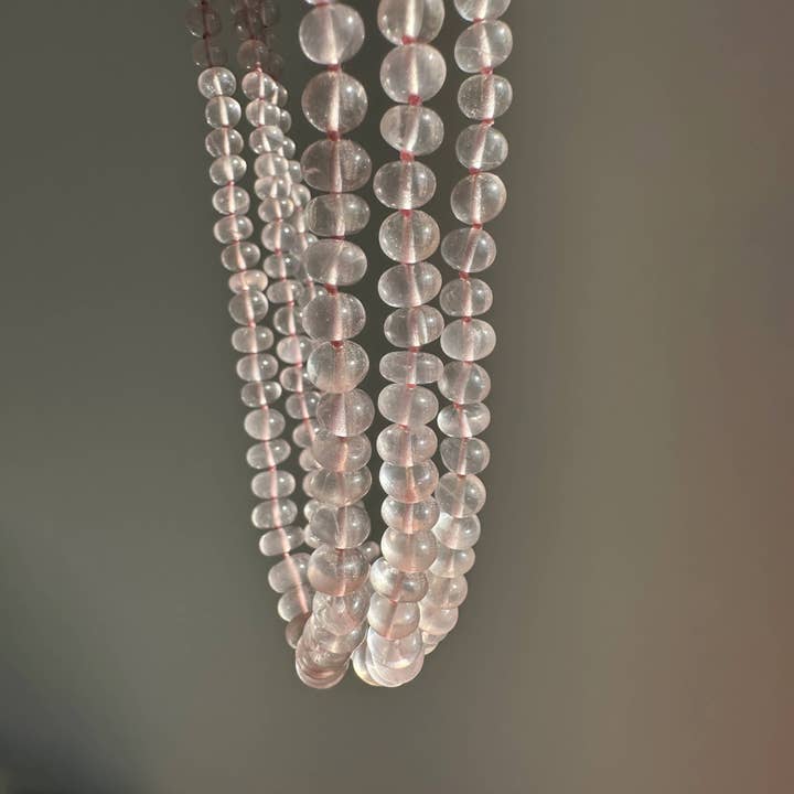 Rose Quartz Necklace|Pink Beaded Heart Necklace|Love Jewelry for wholesale by Anokhi Green | Handmade Gemstone Jewelry
