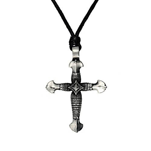 Myth & Magik - Silver Jewellery Cavern Wholesale - Wholesale Pendant/Charm Necklace - Hallowed Cross Pewter Necklace – Adjustable Gothic (USA-DDP)3