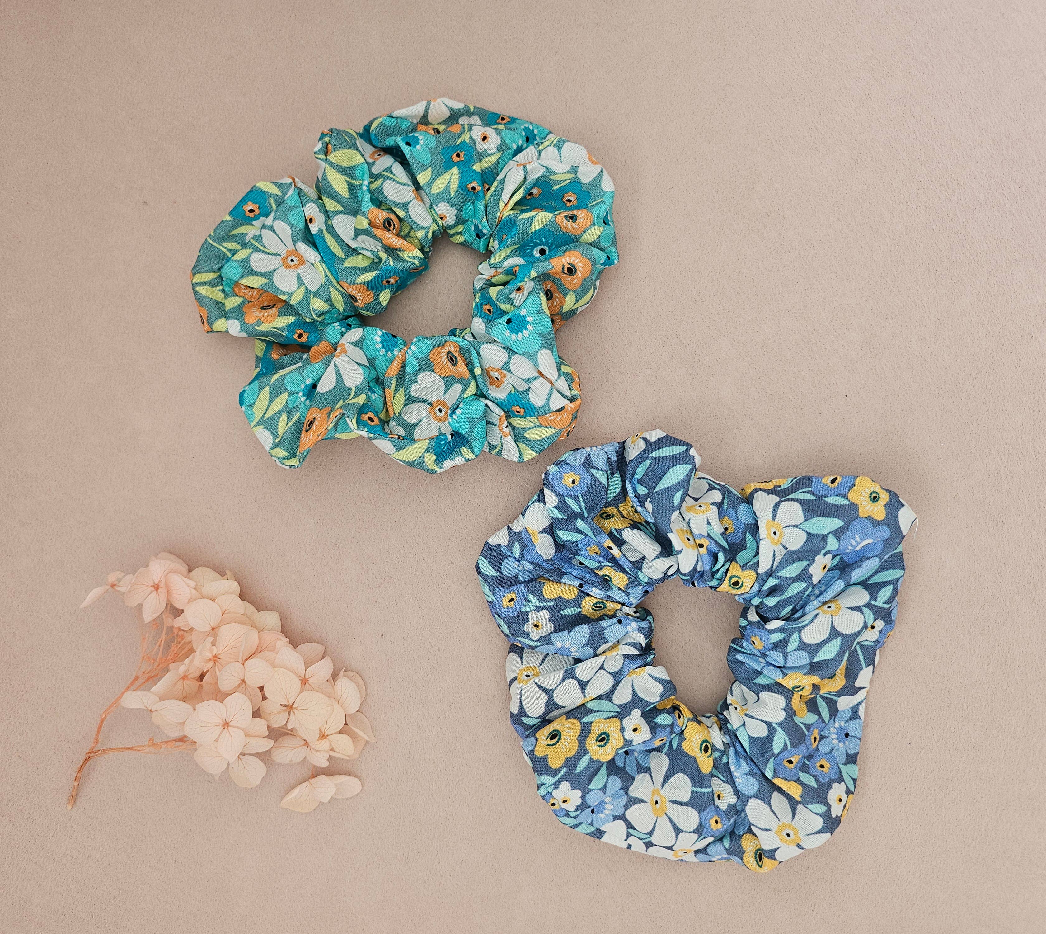 Royal marais – wholesale Myntväska - Dam – Chouchou hårsnodd i 100% bomull med blommönster eller leopardmönster7