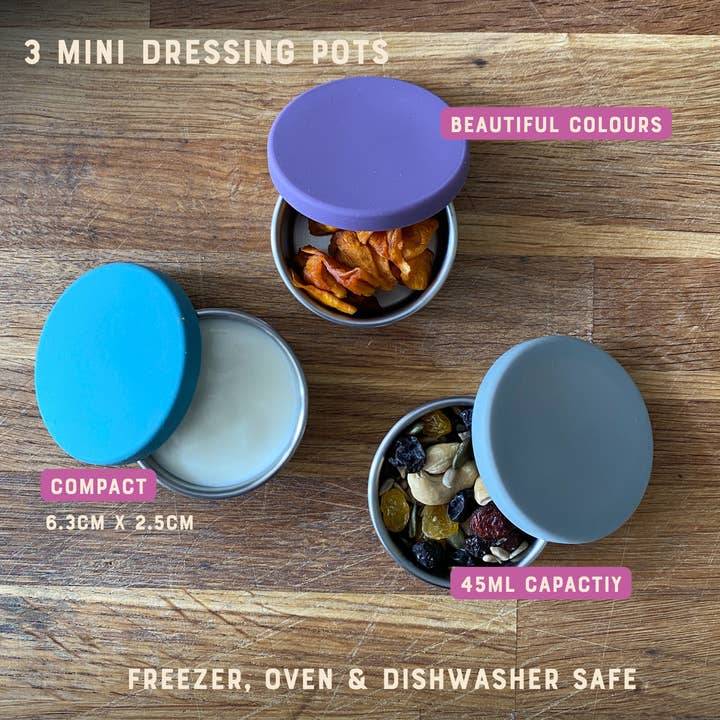 Moonmoon - Wholesale Food Storage Container - Mini Sauce Pots for Dressings, Dips & More - 3 Set