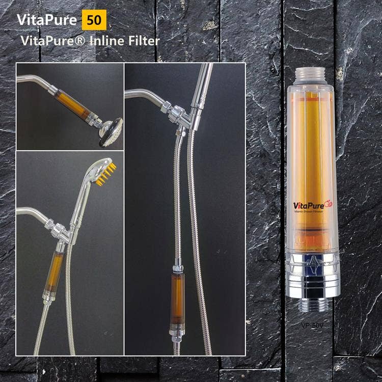 VitaPure America - Wholesale Water Filter - VitaMax Ultra Compact SUF-50V, Vitamin C Inline Shower Filter Designed by VitaPure Technology / Universal Type for the most showerheads and Removes Chlorine & Chloramine1