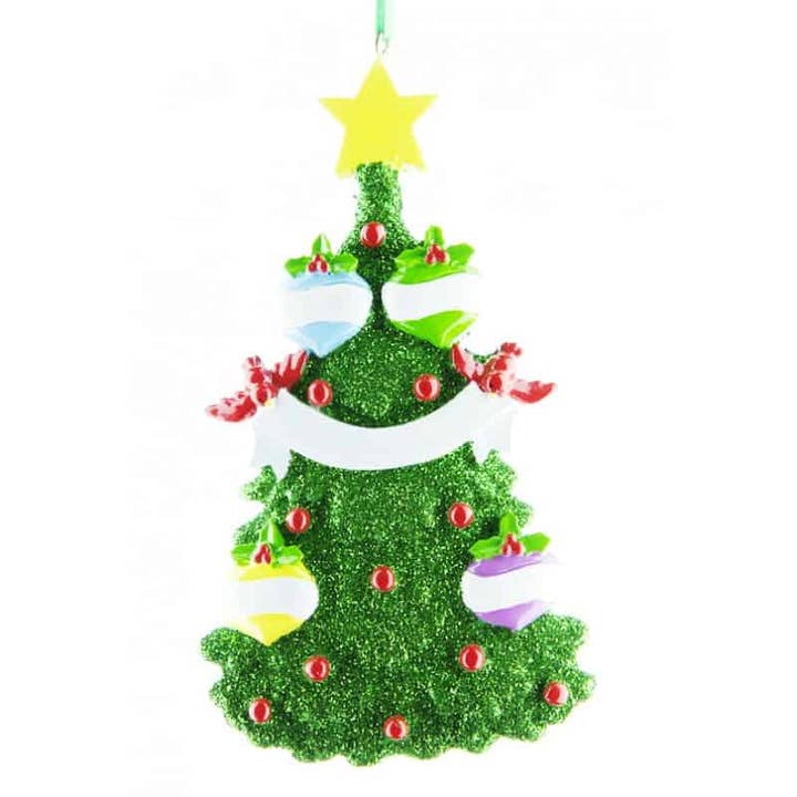 Sapin de Noël vert, décoration de Noël, famille de 4 pour la vente par memory Box
