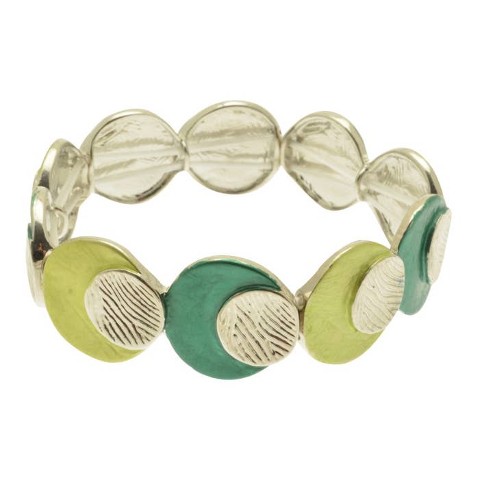 Bold Green Disc Armbånd for engroshandel hos Miss Milly Limited