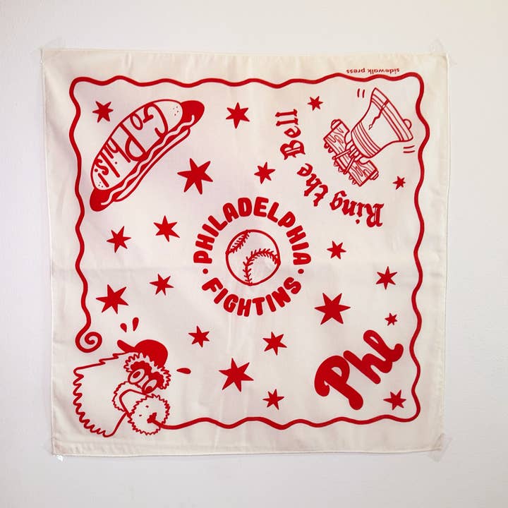 Sidewalk Press - Wholesale Bandana - Unisex - Go Phils Philadelphia Phillies Bandana1