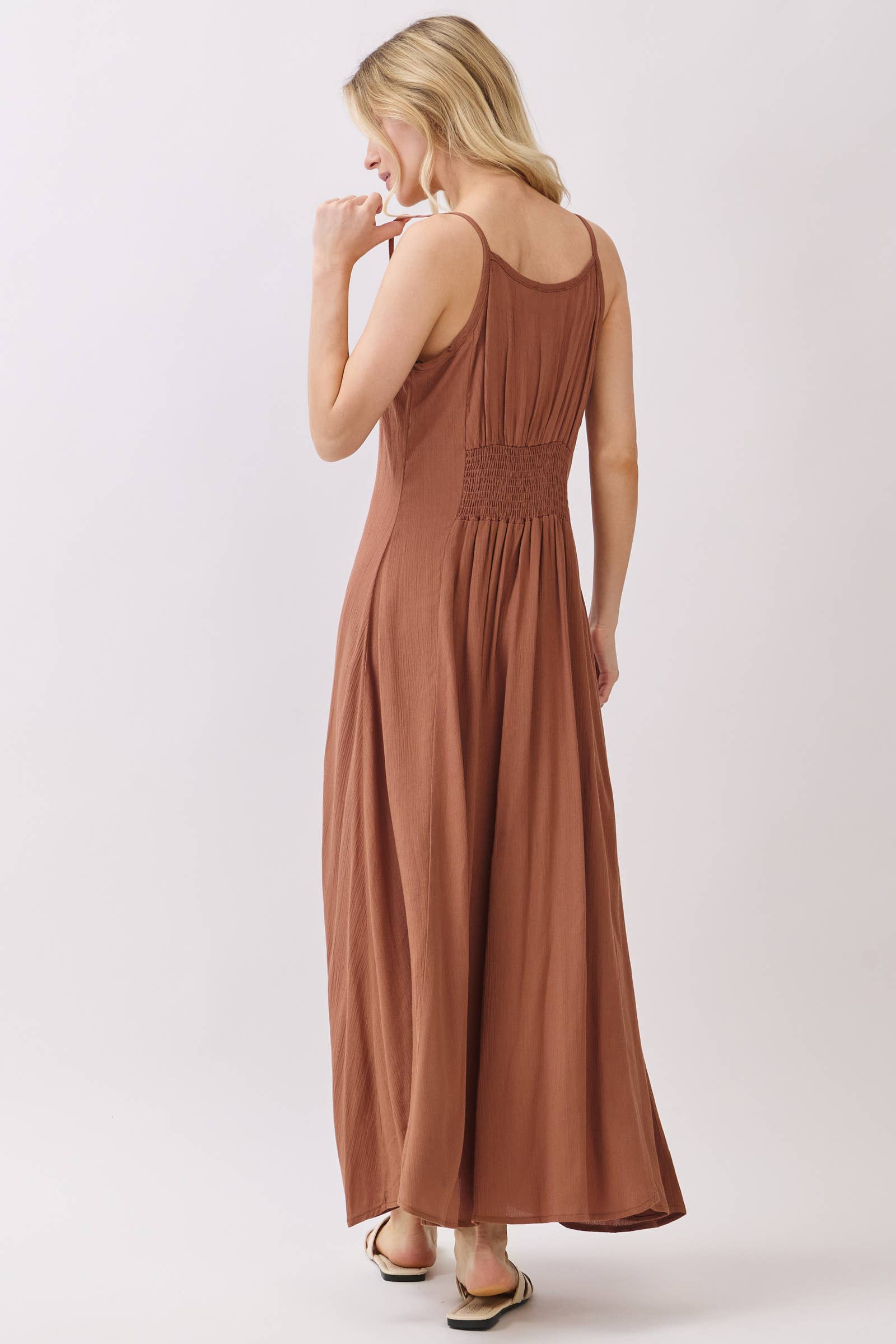 Final Touch - Vente Robe – femme - Robe fluide en mousseline épaisse avec boutons contrastants - ND40209-HV36