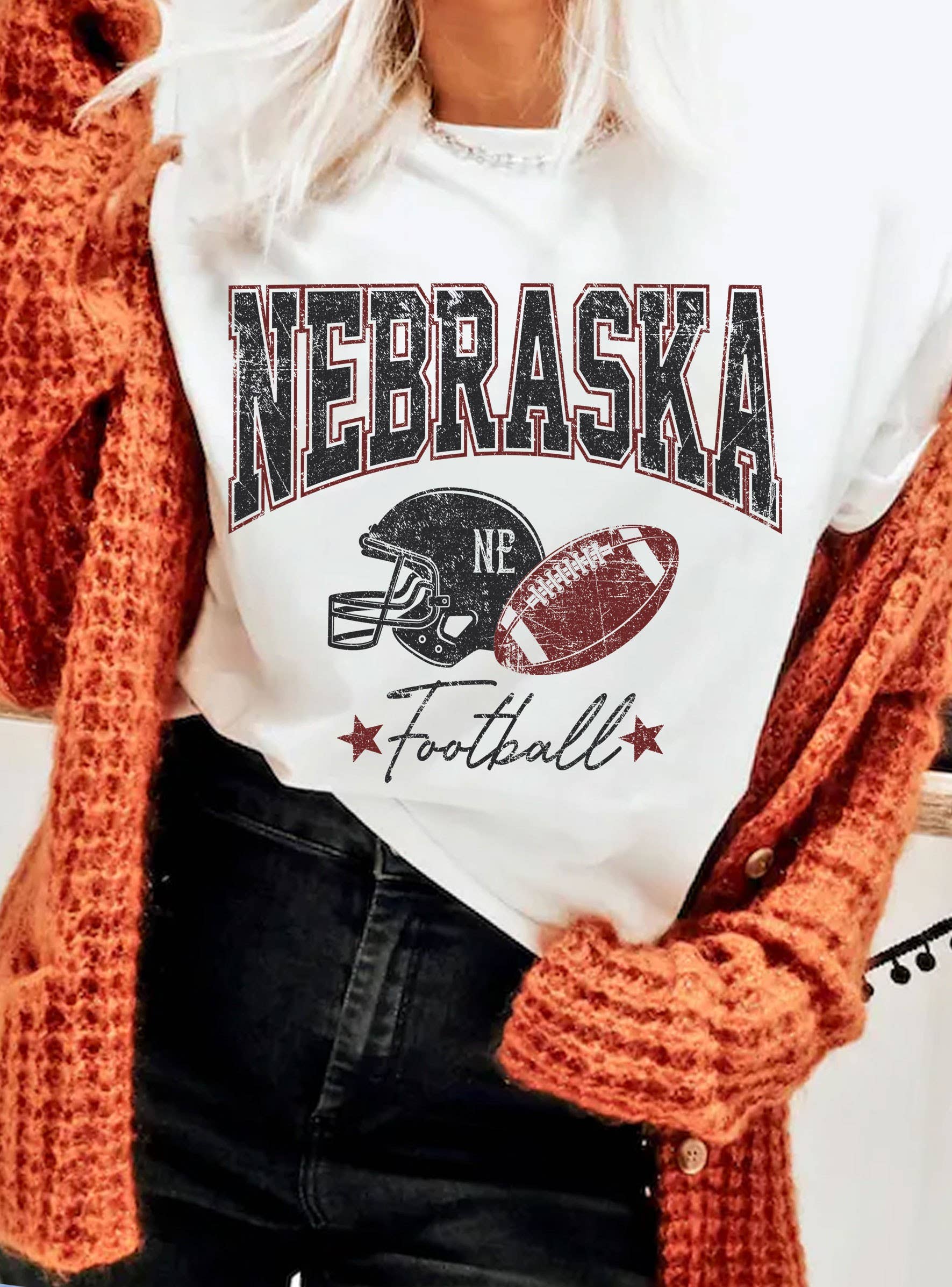 Rustee Clothing - Wholesale Screen Printed T-Shirt - Women's - NEBRASKA GRAPHIC TSHIRTS0