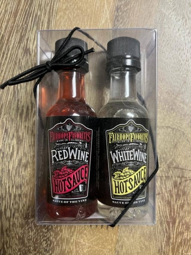 Fairhope Favorites, Inc. - Wholesale Hot Sauce - Red & White Wine Hot Sauce Mini Bottle Gift Set