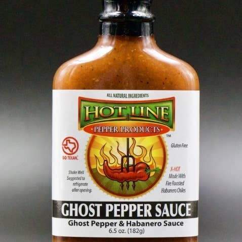 Sauce piquante au piment fantôme bouteilles de 6,50 oz ou cruches d'un gallon pour la vente par Hot Line Pepper Products LLC