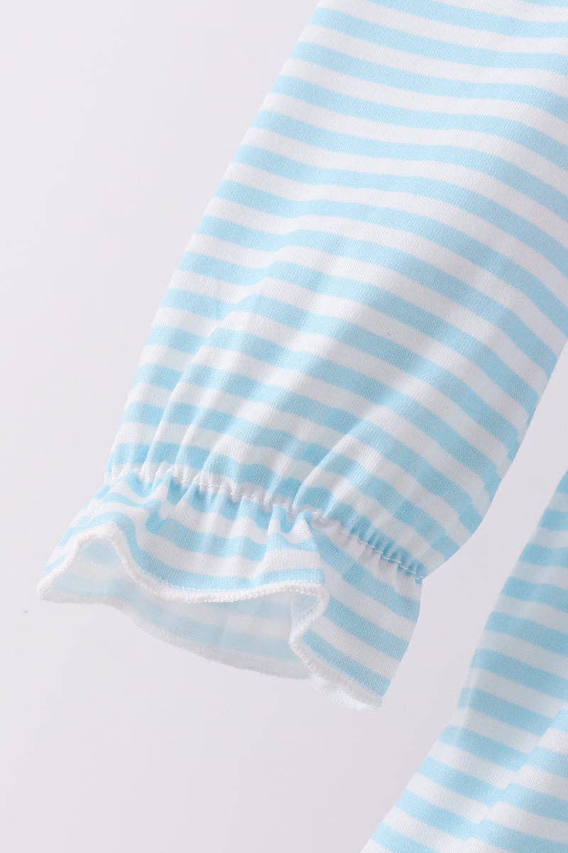 Mom & Co. – Engroshandel Top- og buksesæt – til børn – Blå bjørn fransk knude bukser sæt4