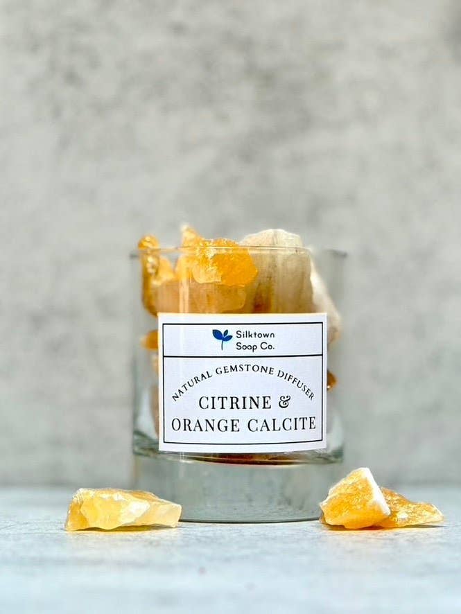 Gemstone Diffuser – Citrine & Orange Calcite for wholesale by Silktown Soap Company