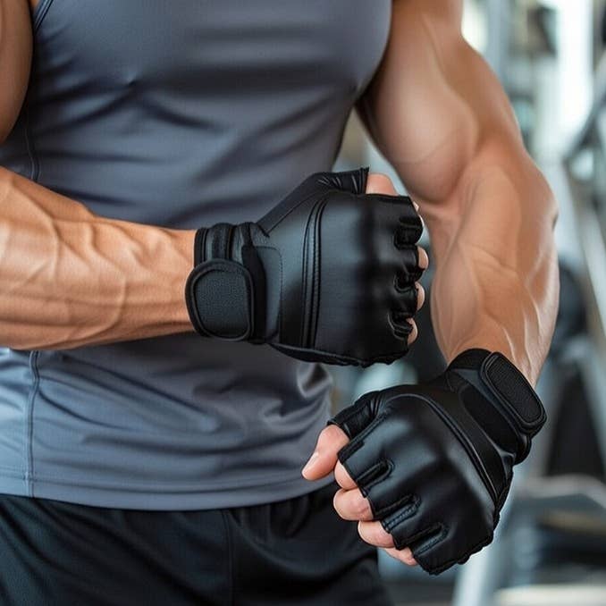 Gants d'haltérophilie – Dos en lycra, Paume en cuir, Rembourrés pour la vente par WholesaleSmartbuyCom