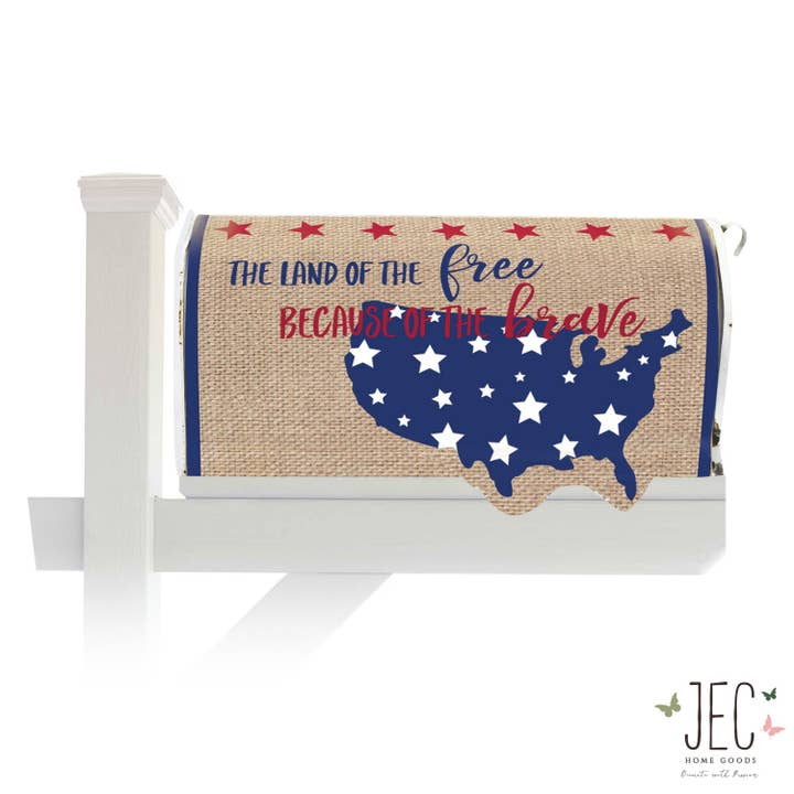 Land Of Free Americana Mailbox Cover for wholesale by JEC Home Goods Inc