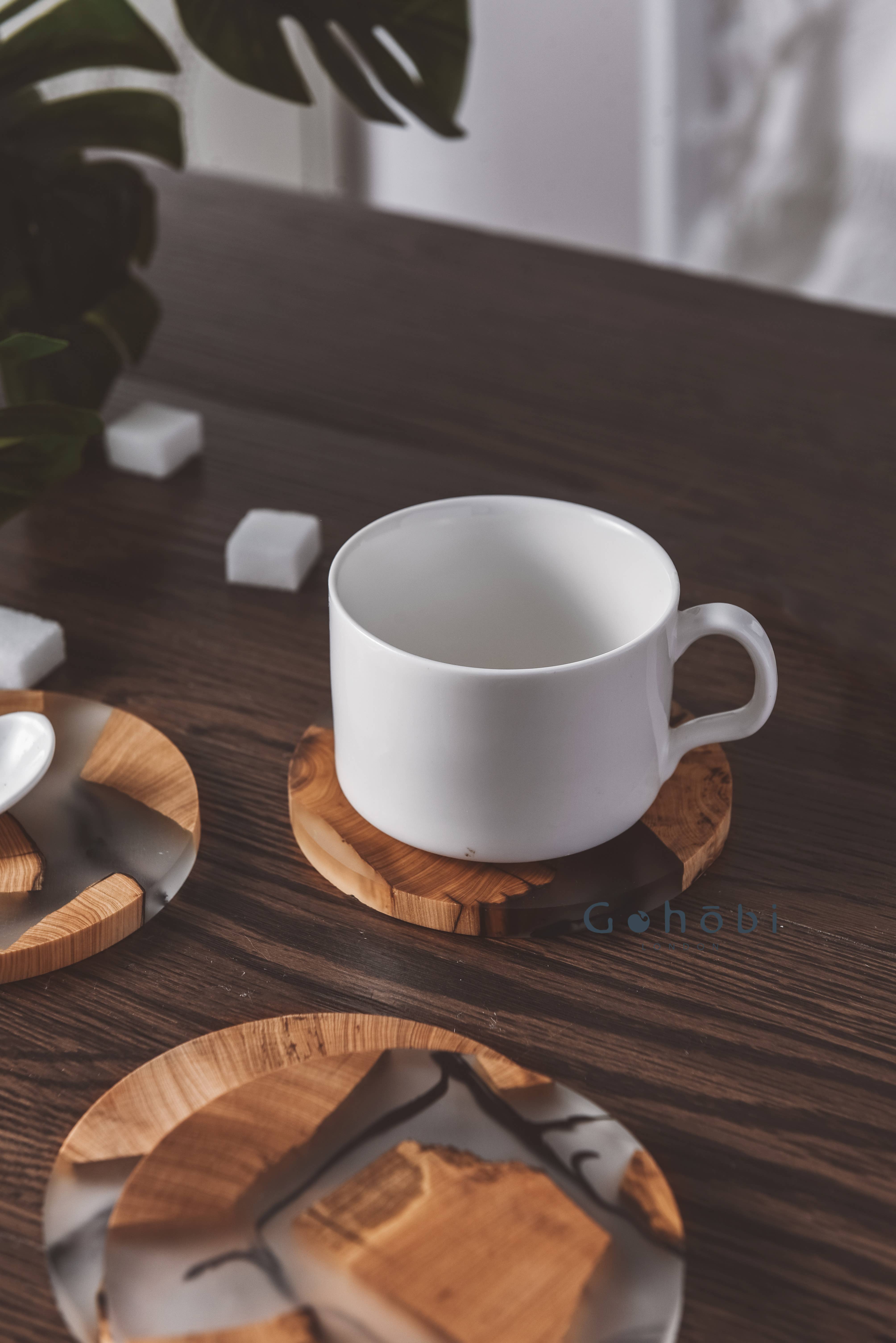 Gohobi (We cover U.S. import duties) - Vendita all'ingrosso Sottobicchiere - Sottobicchiere standard in resina di legno (10 cm, rotondo)