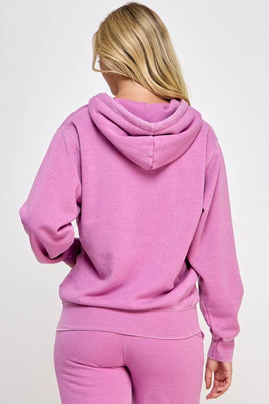 Vanilla Monkey - Wholesale Hoodie - Women's - Fleece Burn Out Boyfriend's Oversized Zip Up8