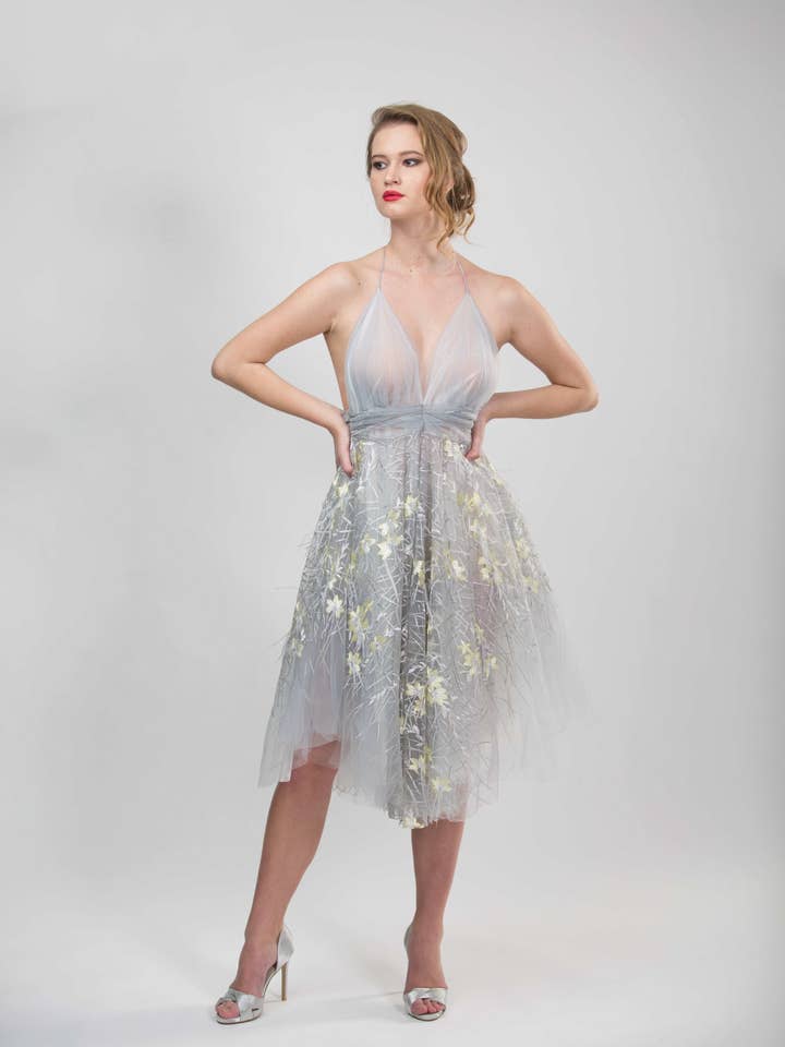 YELLOW FLOWERS MARILYN DRESS for wholesale by Gela Wesh