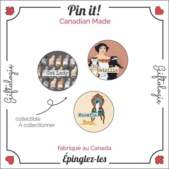 Cat Lady Pin Trio for wholesale by Giftologie