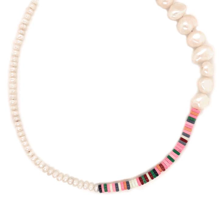 Colar de Pérolas Nyra Heishi para Meninas – Jóia de Verão com Contas Coloridas por atacado de Mali Beads