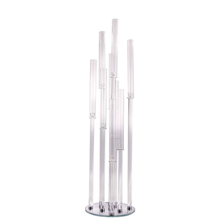 Crystal Round Nine Arm Clear Candelabra for wholesale by Portofino International Trading, USA