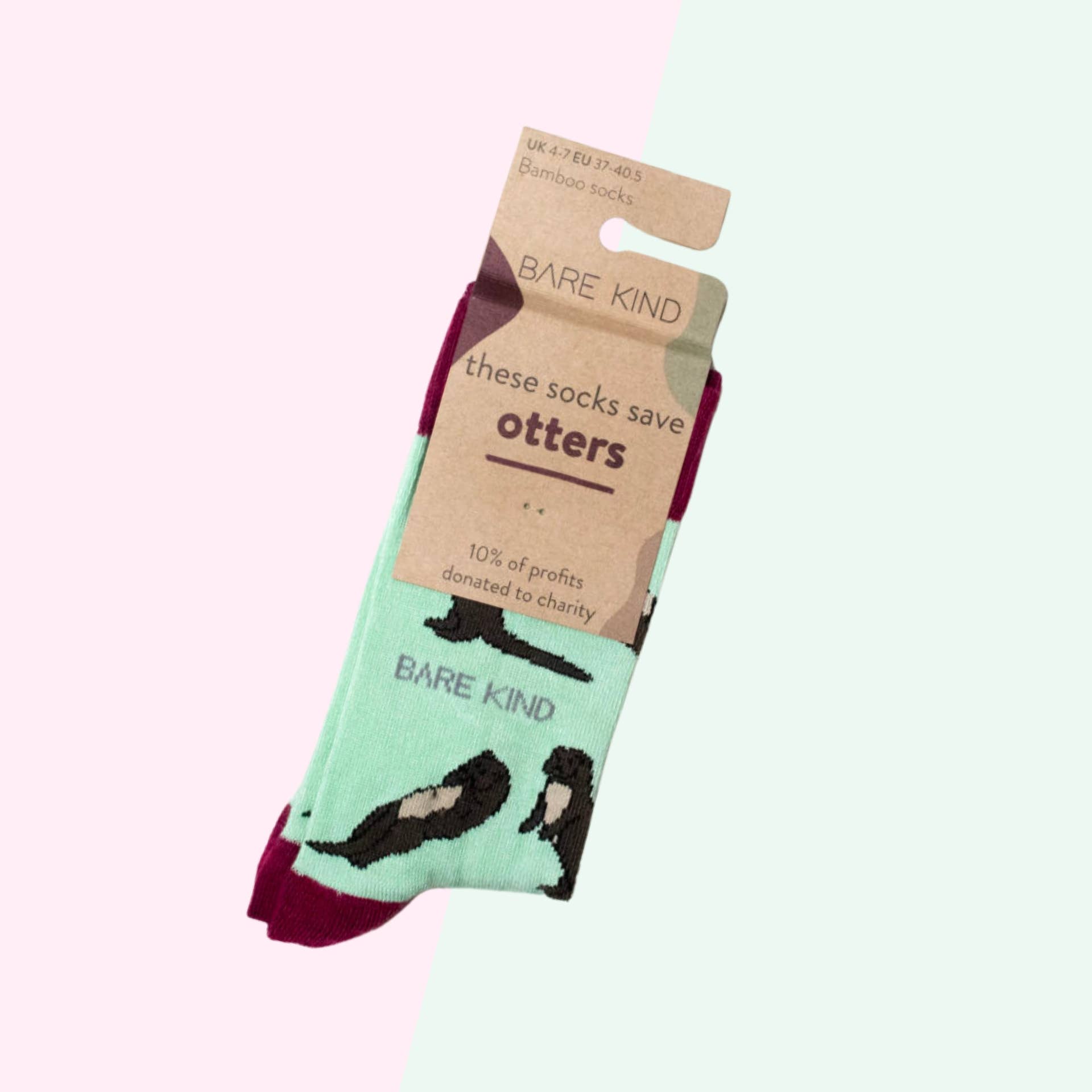 Bare Kind Socks - Wholesale Socks - Unisex - Otter Socks | Bamboo Socks | Pastel Green Socks1