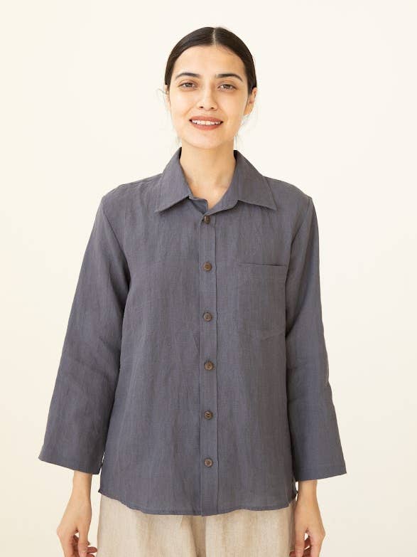 VIKOLINO - Wholesale Button Down Shirt - Women's - Linen Basic Shirt12