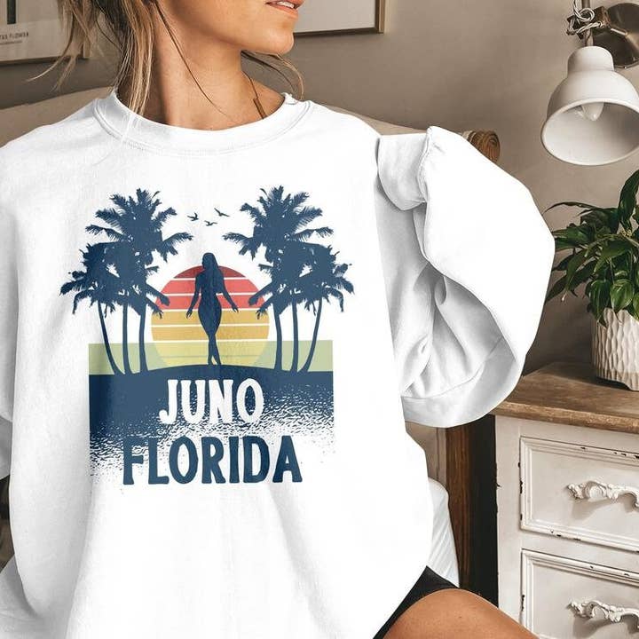 PositiveParty - Wholesale Screen Printed T-Shirt - Women's - Juno Florida Shirt, Born In Juno Florida Gift2