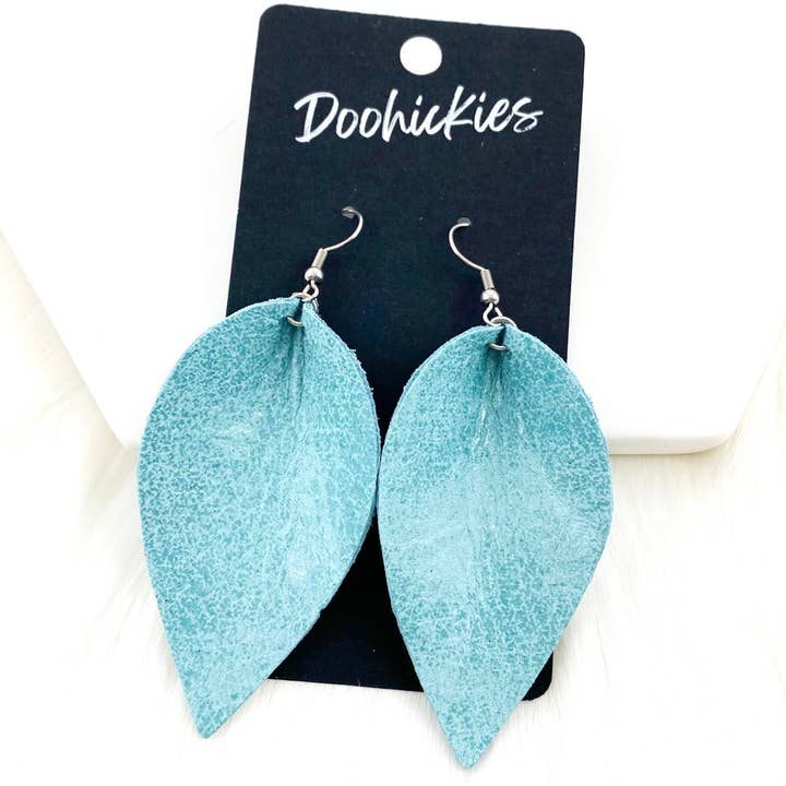 Doohickies - Wholesale Dangle Earrings - 2.5" Pastel Glazed Petals -Spring Earrings