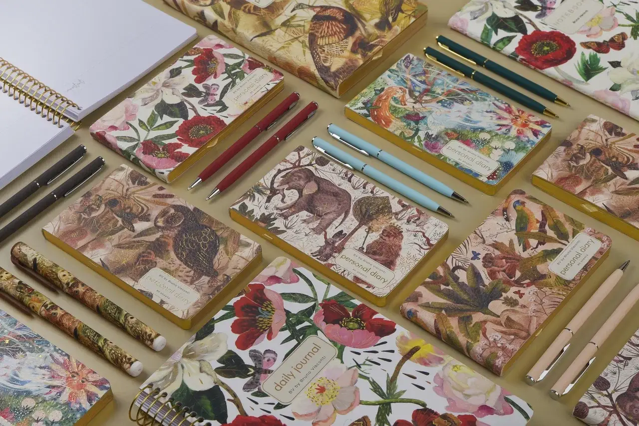 BV by Bruno Visconti - Vente Agendas - Agenda hebdomadaire en cuir végétalien horizontal - Hiboux2