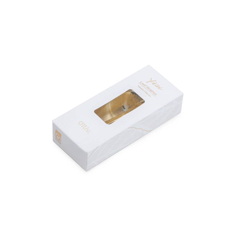 01living Ltd - Vendita all'ingrosso Colini/infusori da tè - Filtro per tè a foglia in acciaio inox dorato con manico in silicone4