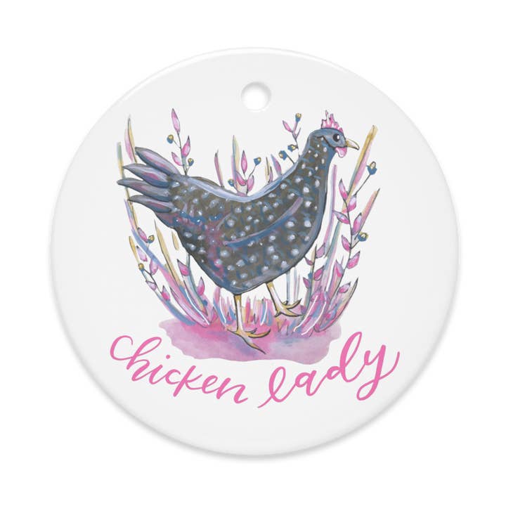 Hühnchen-Dame Ornament für den Großhandel von Painted Peony Art