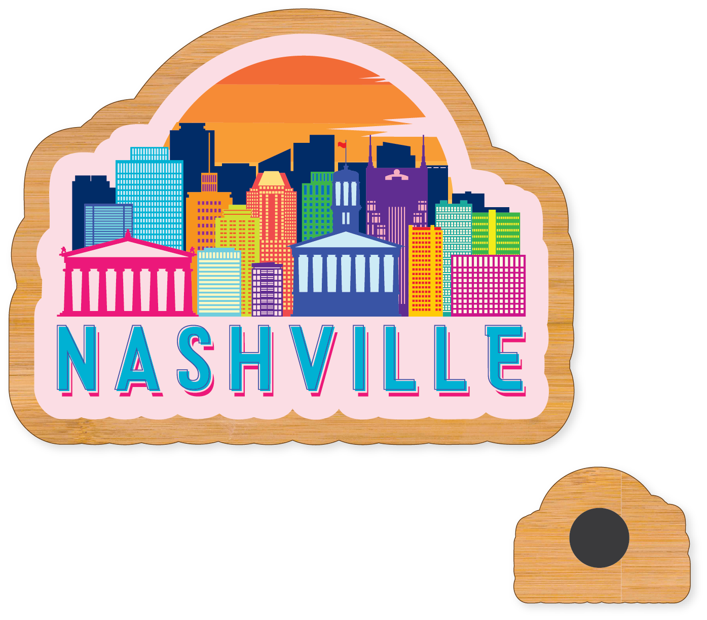 Morris Magnets - Wholesale Magnet - Magnet - Nashville TN Retro Skyline3