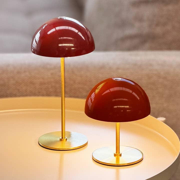 ALONG LED Mini Tischlampe – Dunkelrot / Messing Box mit 2 für den Großhandel von Dyberg Larsen