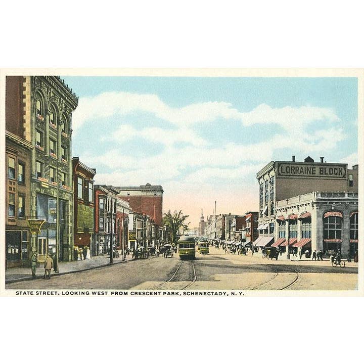 Ansichtkaart NS-706 State Street, Schenectady, New York voor wholesale door Found Image Press