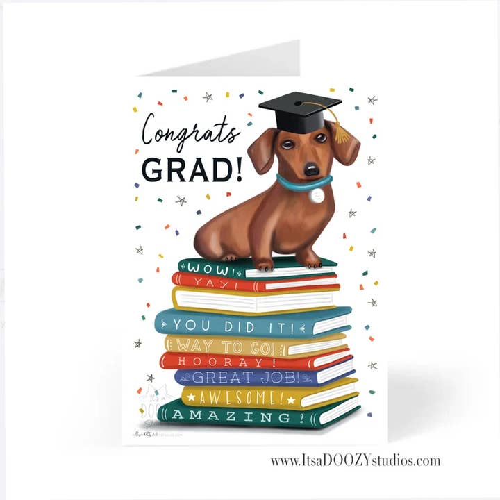 It’s a Doozy Studios - Wholesale Graduation Card - Congrats Grad - Graduation Dog Card With Matching Envelope 1