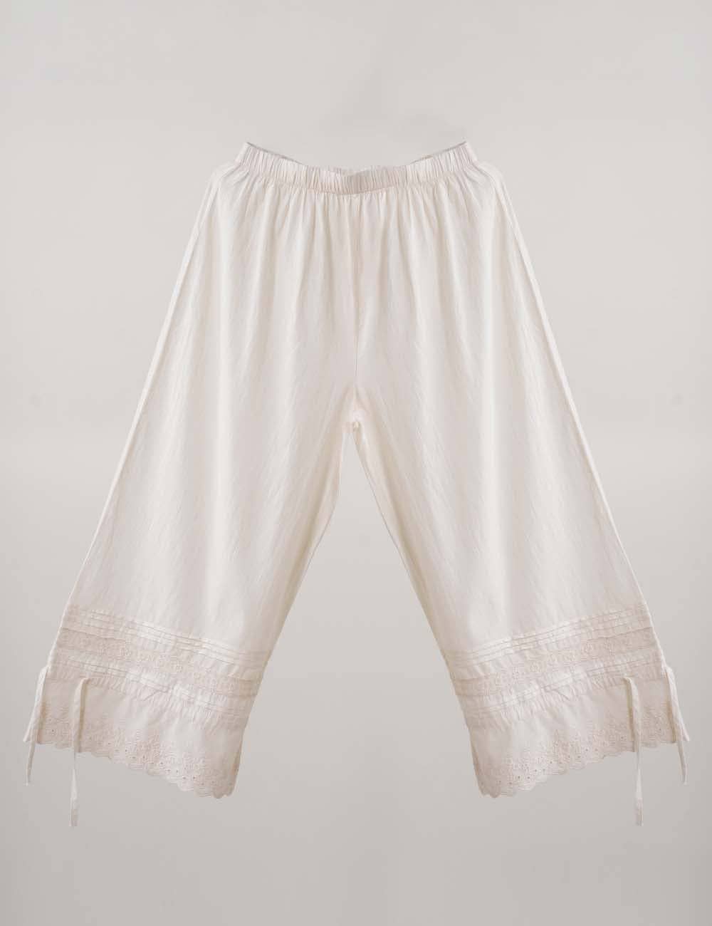 Sweetkama - Wholesale Pants - Women's - Ladies Solid Color Elastic Waist Eyelet Drawstring Bloomer Pants8