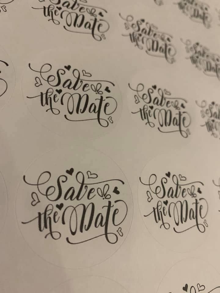 Save the Date Stickers for wholesale by The Bouncing Berner