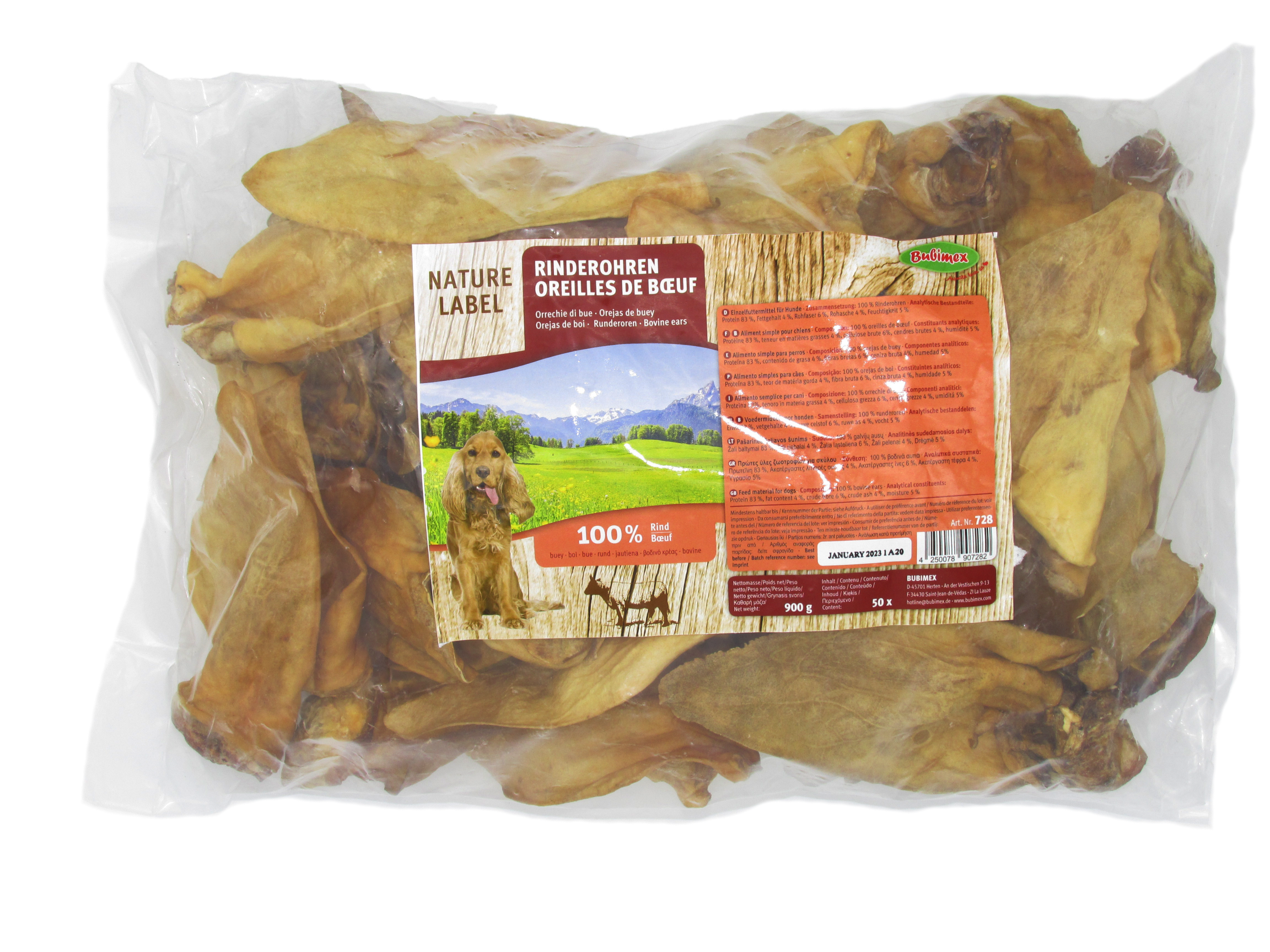 Bubimex - Wholesale Pet Treats - Dog - UNIT Ox ears (bag 50pcs)0