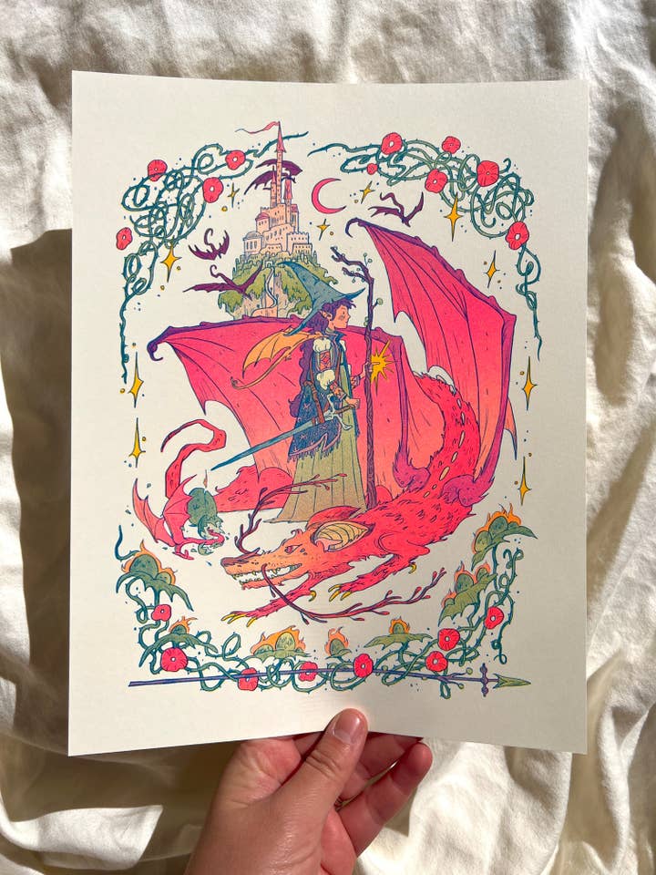 Imprimé Dragon Witch Riso pour la vente par Natalie Andrewson