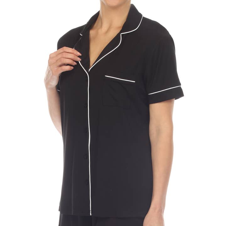 WHITE MARK - Wholesale Sleepwear Set - Women's - Women's Short Sleeve Bamboo Pajama Set